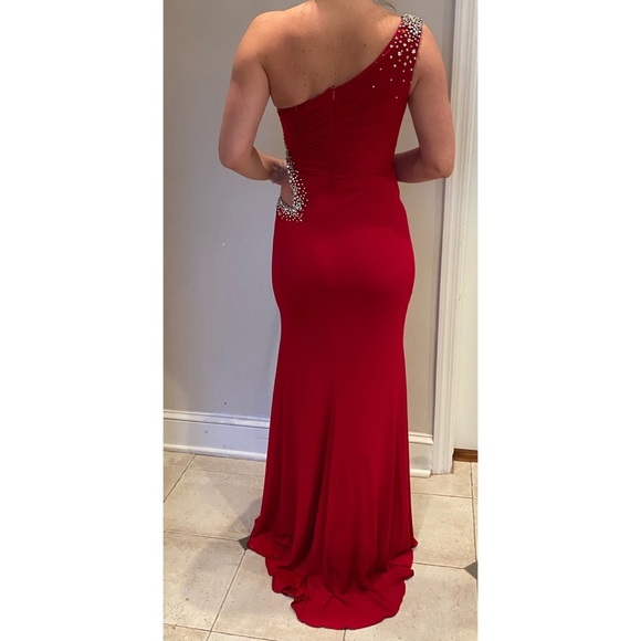 Jovani One Shoulder Long Dress w Side Cutout 73034 - Picture 2 of 5